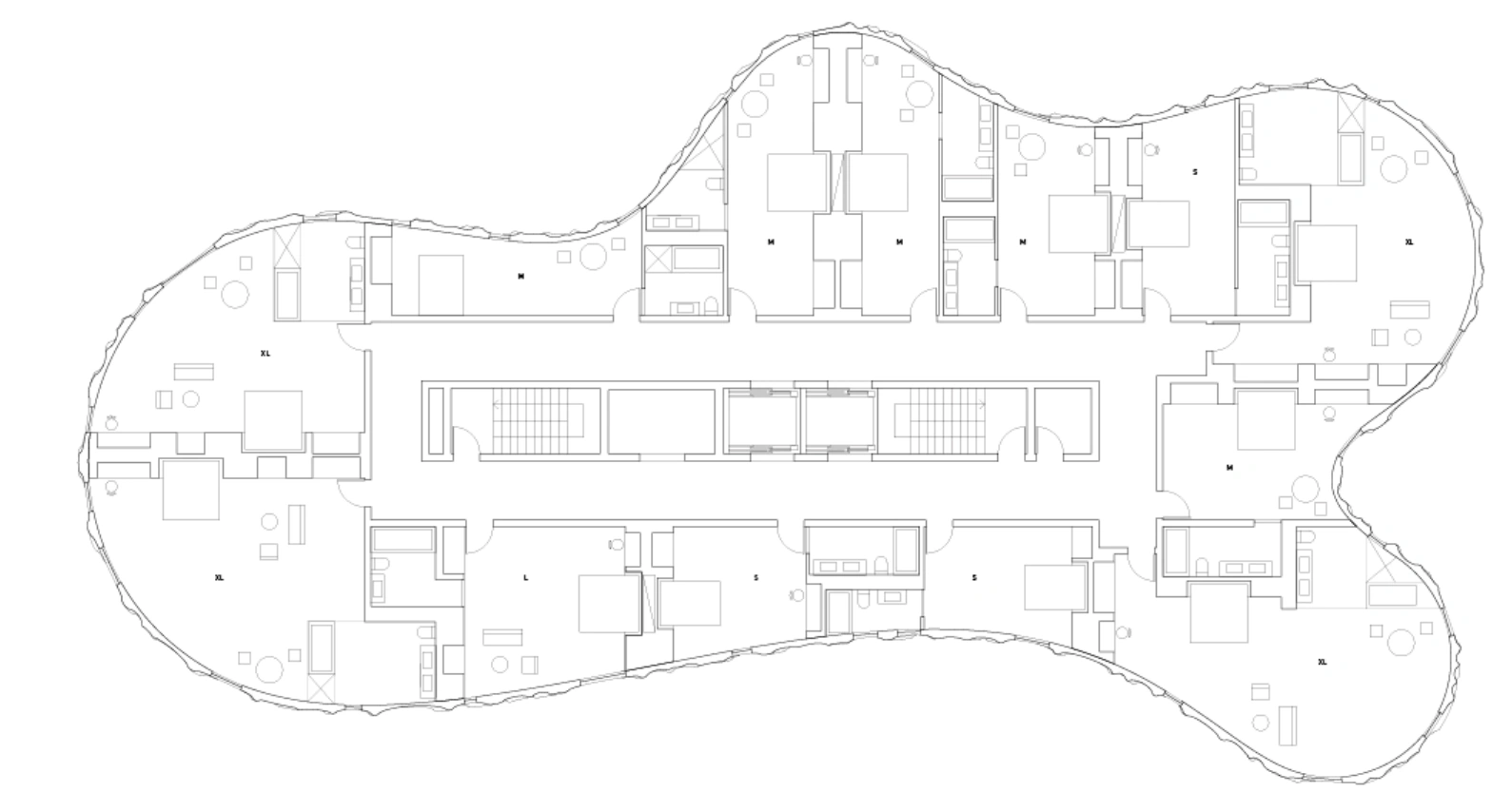Typical guest-room floor plan