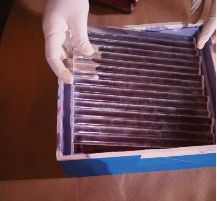 Casting an 8 × 8 inch tile