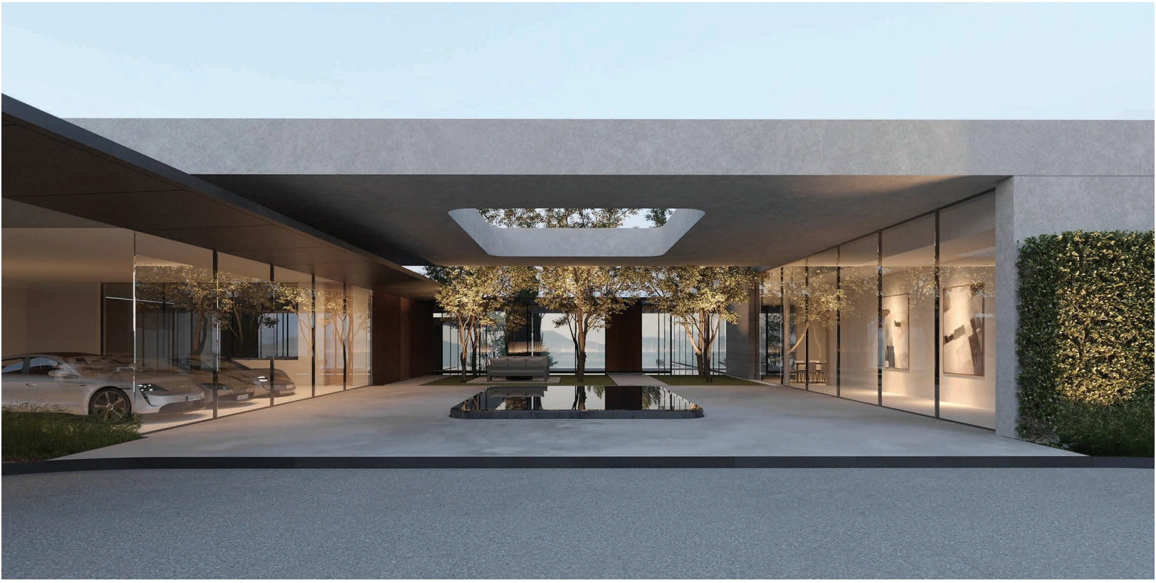 Entry courtyard rendering