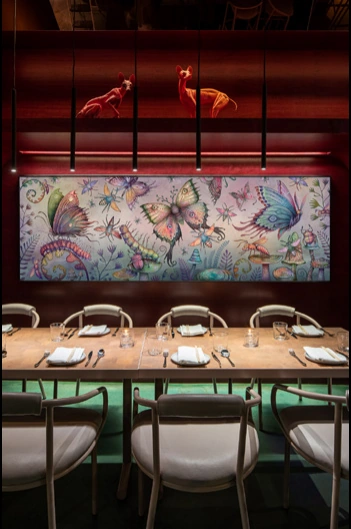Banquette and wall detail