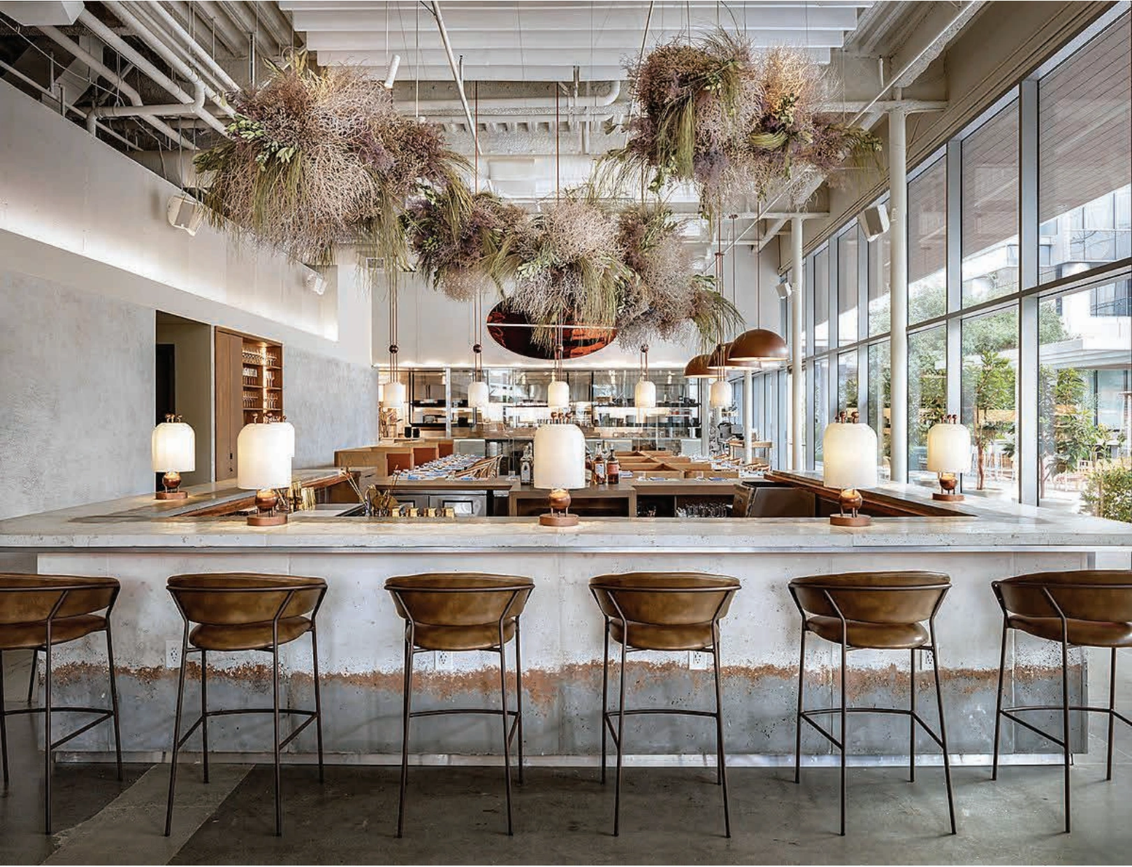 Bar and suspended planting