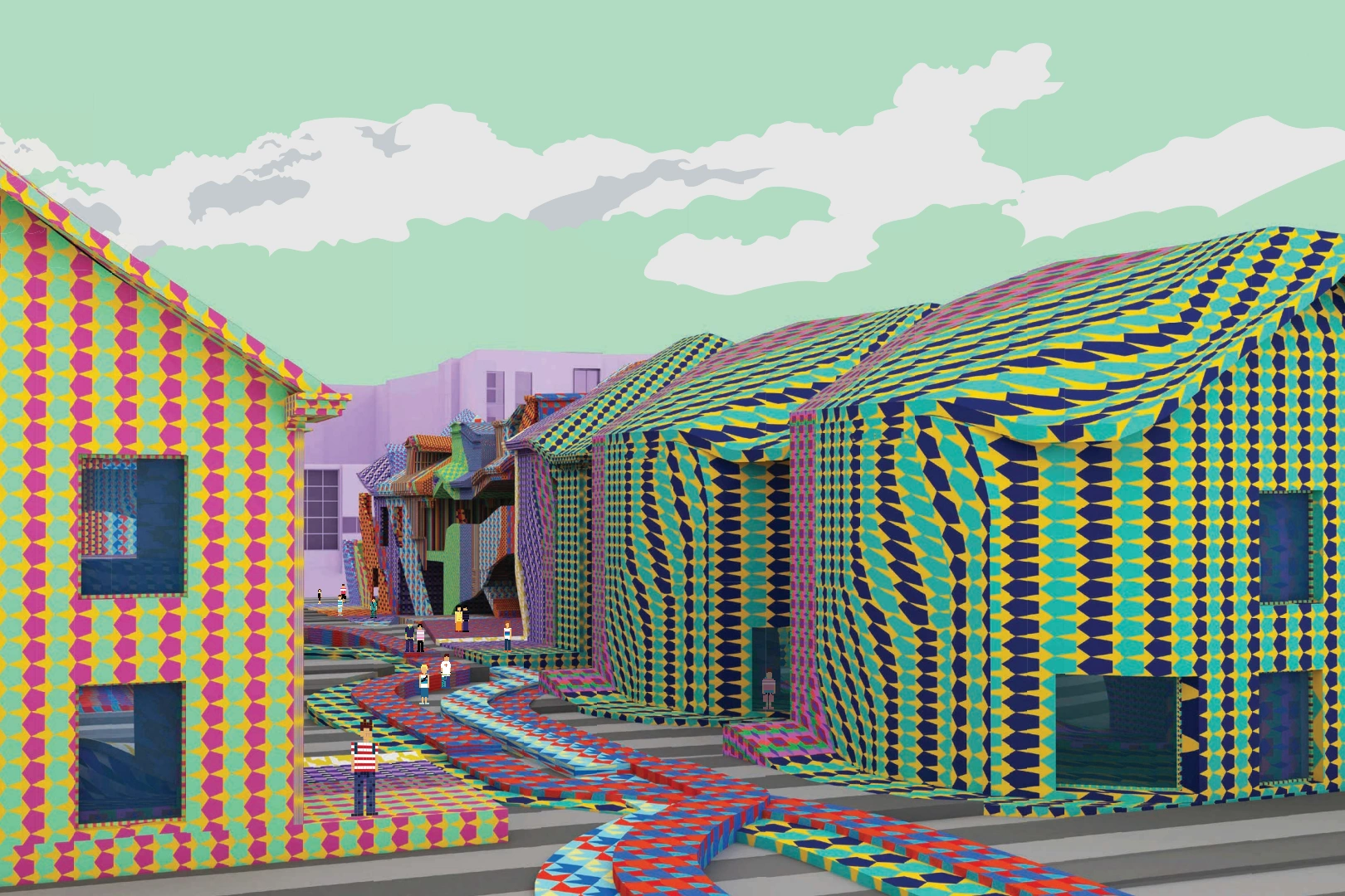Street-level architectural rendering