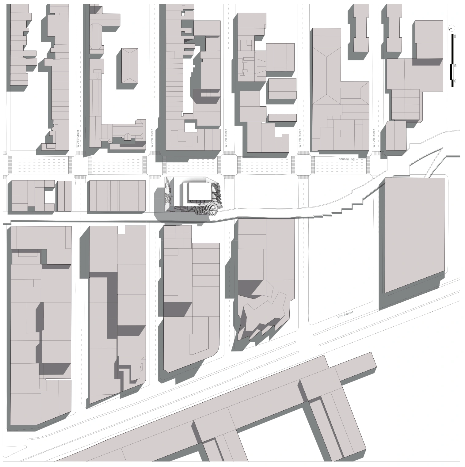 Site plan beside the High Line