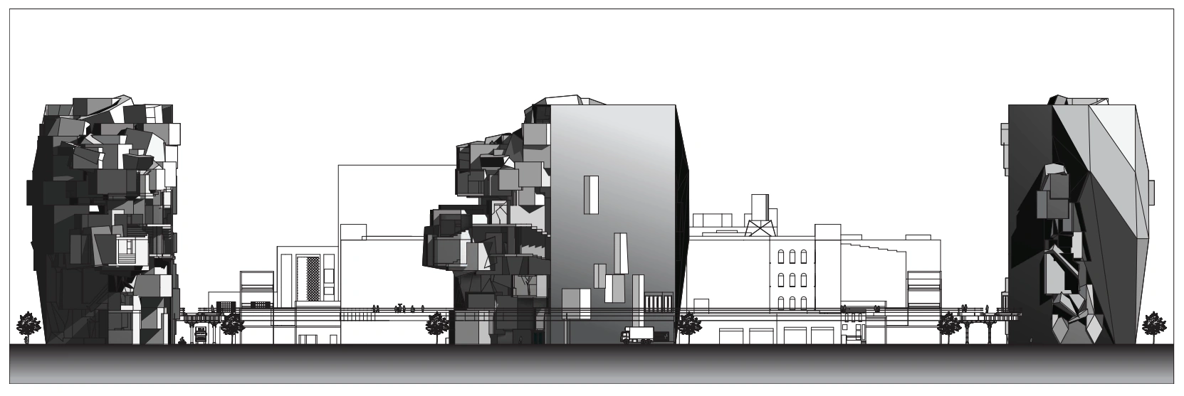 Theater and urban elevation