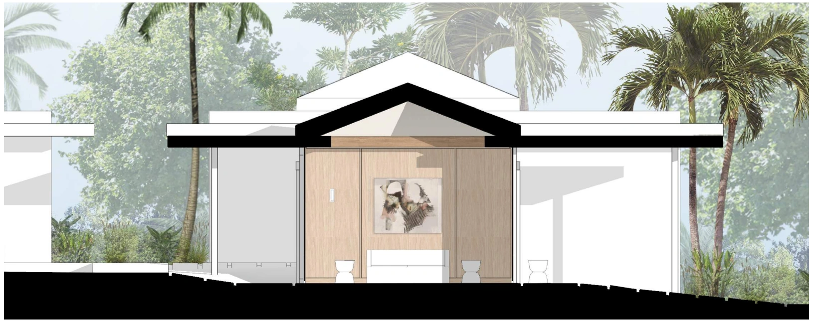 Entry pavilion section